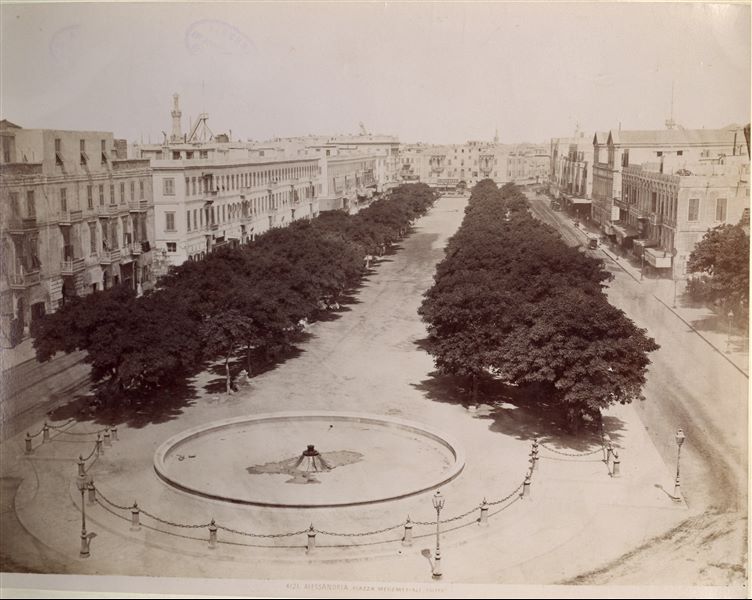 Alexandria, view of the large oval-shaped piazza built in honour of Muhammed Ali. 