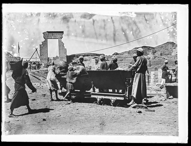  Excavations at the Temple of Hathor at Dendera. The photograph was probably taken by Giovanni Marro.