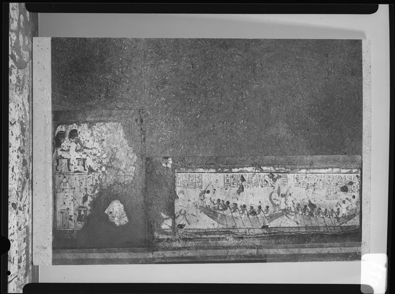 What remains of the right sidewall from the chapel of Maya, restored and reconstructed at Museo Egizio. 