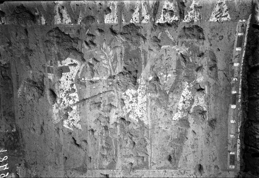 Part of the right wall from the funerary chapel of Kha and Merit. Schiaparelli excavations.