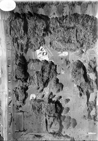 Part of the left wall from the funerary chapel of Kha and Merit. Schiaparelli excavations.