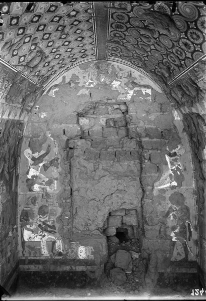 The back wall from the funerary chapel of Kha and Merit. Schiaparelli excavations.