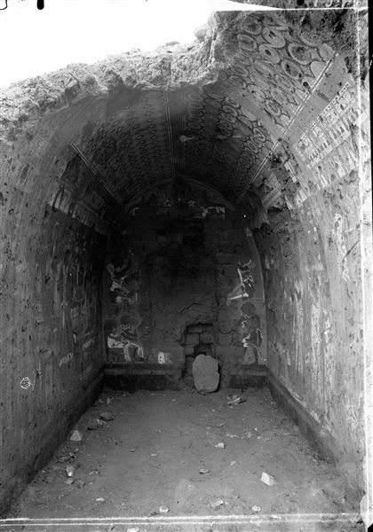 Interior view of the funerary chapel of Kha and Merit. Schiaparelli excavations.