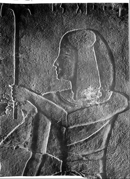 Depiction of Prince Setiherkhepeshef on the west wall of the first corridor in tomb QV43. Schiaparelli excavations.