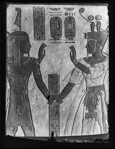 Particolare delle pitture sulla parete dell'anticamera nella tomba di Khaemuaset (QV44) presso la Valle delle Regine. Scavi Schiaparelli.