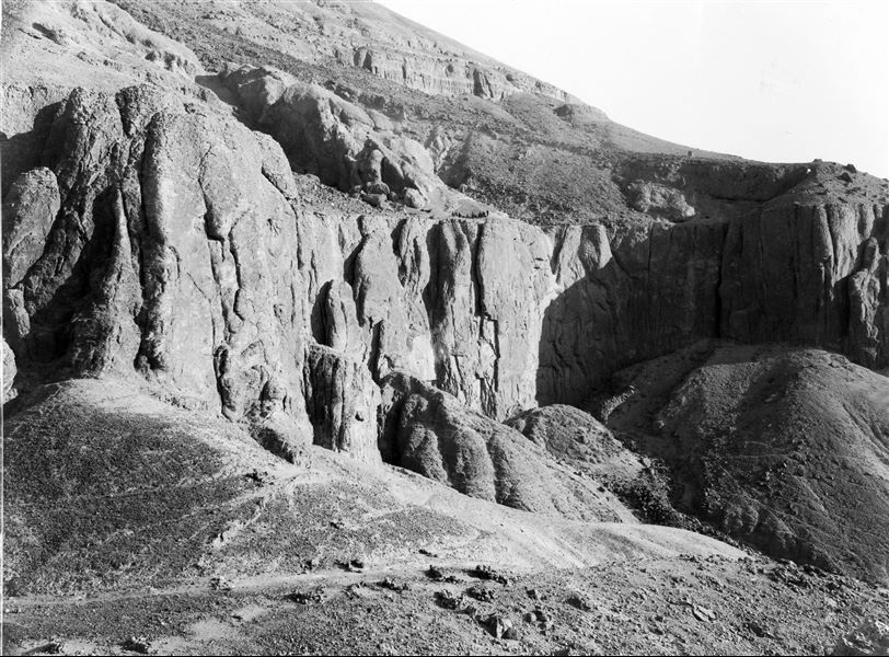 View of the large valley adjacent to the Valley of the Queens. Schiaparelli excavations