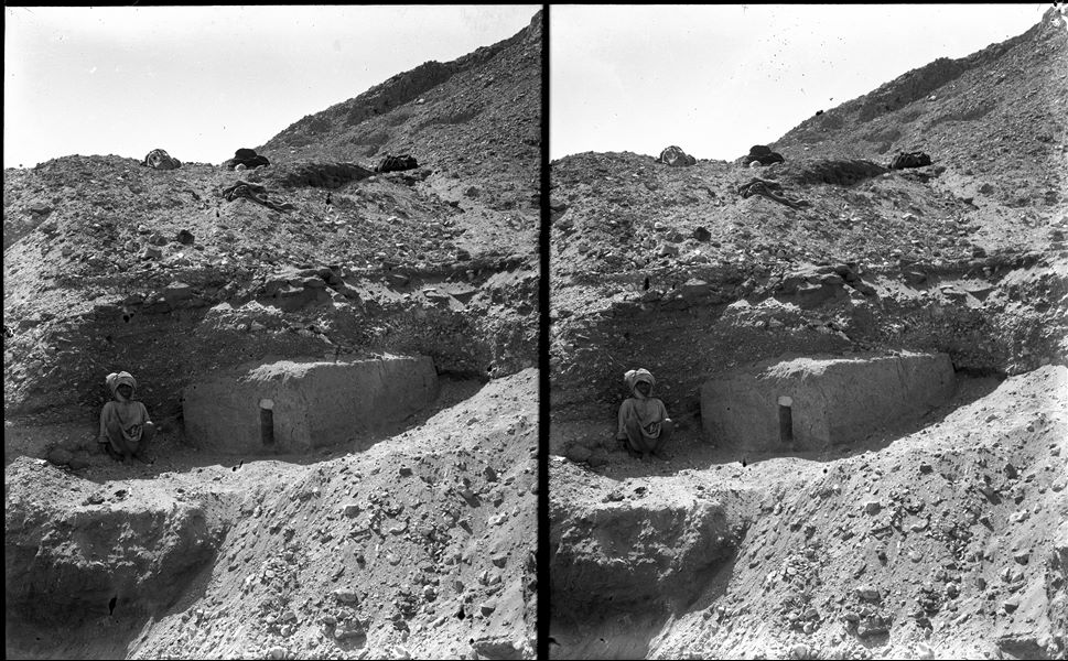 Northern necropolis. A small burial structure in the form of a mastaba. Schiaparelli excavations. 