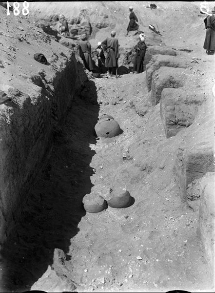 Northern necropolis, south of tomb of Iqer. Corridor with pillars from an unidentified tomb. Farina excavations. 