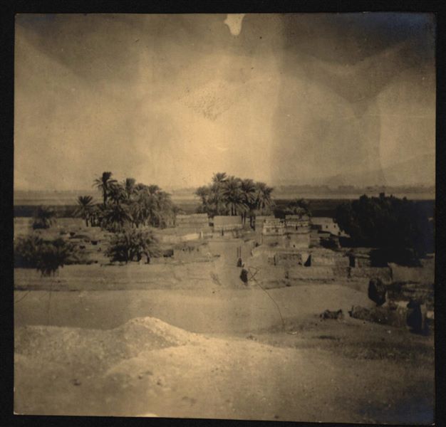 Partial view of the village of Naga el-Gherira, taken from the slopes of the northern hill. Schiaparelli excavations.