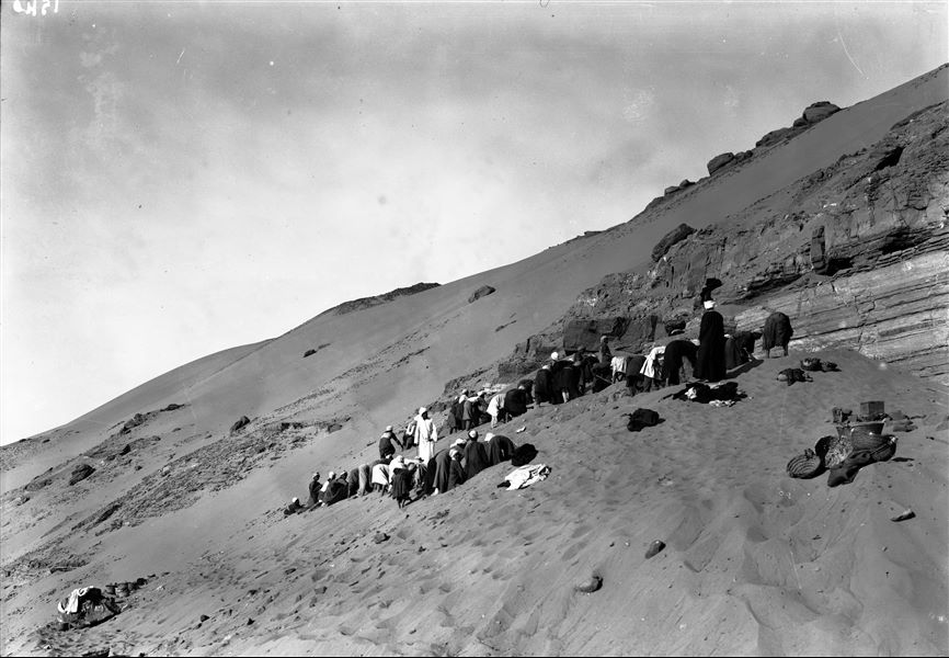 Excavating the rock-cut tombs of Qubbet el-Hawa. Schiaparelli excavations.