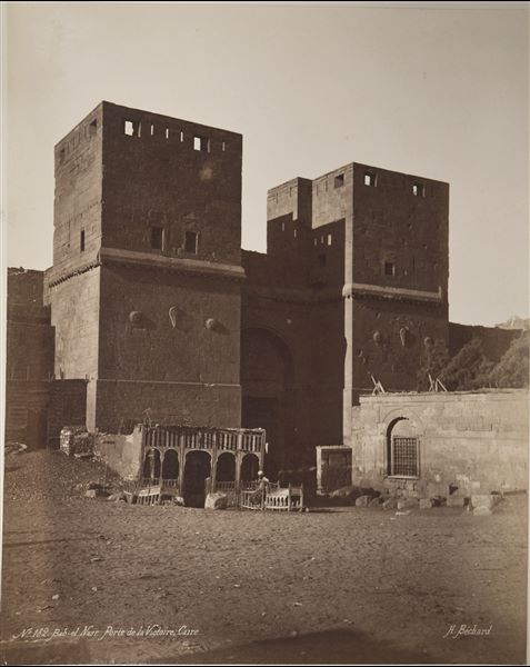 Bab al-Nasr, the “Gate of Victory”, one of the few surviving medieval gates from Cairo. The author's signature can be seen at the bottom right. 