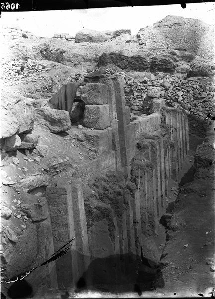 Mastaba of iteti, view of the facade. Schiaparelli excavations.