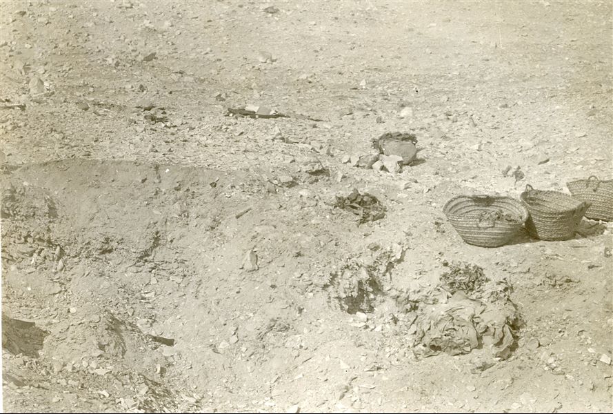 Excavations in the Giza necropolis, by the Italian Archaeological Mission in 1903. Schiaparelli excavations. 