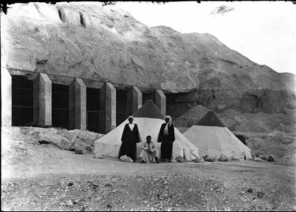 Tombs IV and V with tents