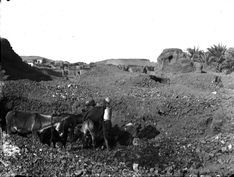 Excavating on the site. Schiaparelli excavations. 