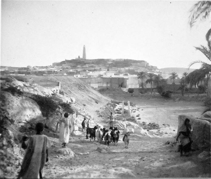 Landscape, probably Ashmunein, during the Italian mission’s excavations. Angelo Sesana. 