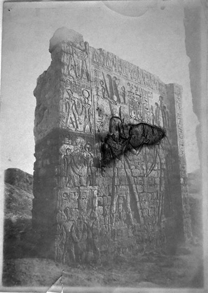 Photograph of the remains of the Temple of Thoth at the site of Ashmunein. Angelo Sesana Archive.