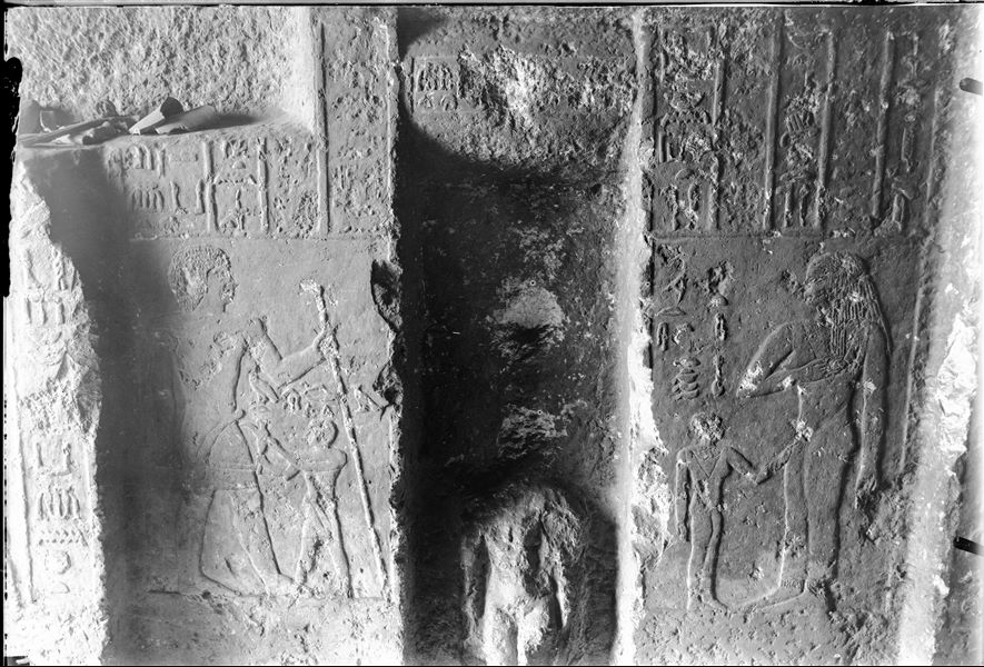 Tomb of Kai-khent (A2), chapel, west side, section b. Southern false-door. Schiaparelli excavations. 