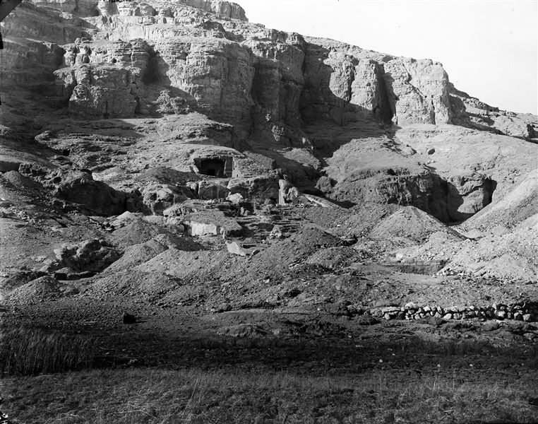 Tomb of Wahka I, photographed from the plain. Schiaparelli excavations.