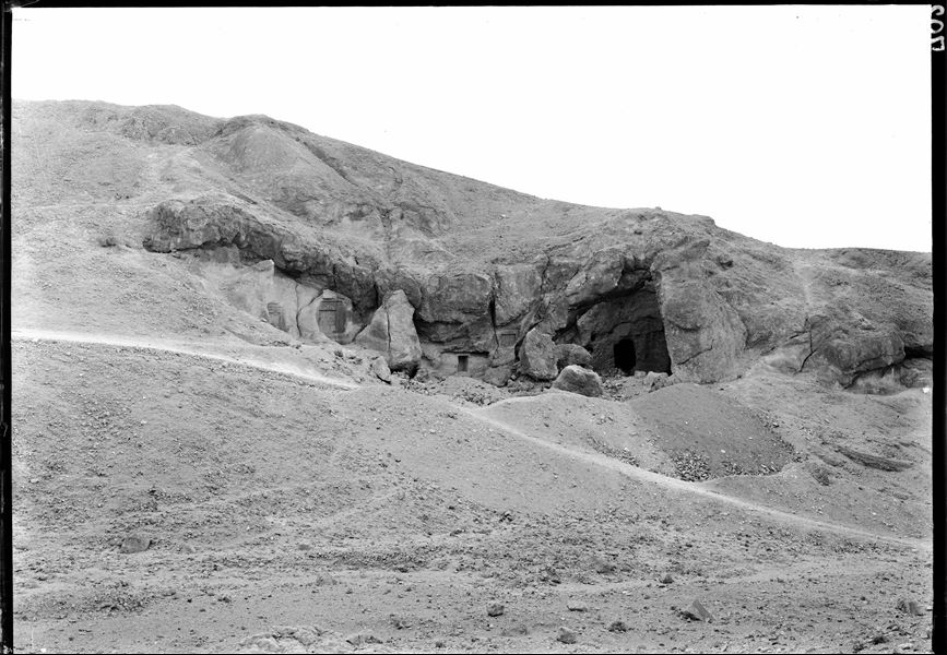Rock-cut sanctuary of the goddess Meretseger and of the god Ptah, a short distance from the village of Deir el-Medina. Schiaparelli excavations.